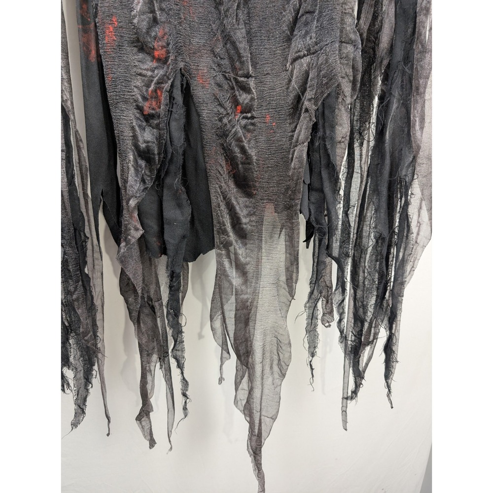 Tattered Whimsigoth Ghostly Fringe Top Size M Black Vampy Witchy Dark Ghostly - Picture 8 of 10